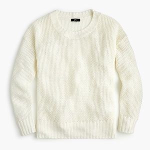 J.Crew Crewneck Ivory Linen Beach Sweater - Small